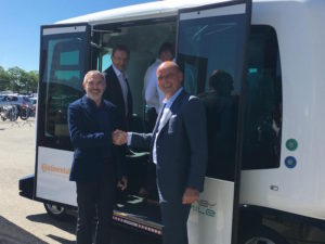 (L-R) Gilbert Gagnaire, CEO of EasyMile SAS, and Frank Jourdan, Member of the Executive Board of Continental AG and head of the Chassis & Safety Division.