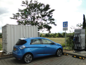 Second-life batteries power charge points along Belgian and German highways