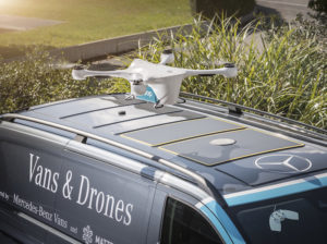 The Matternet drones can carry items weighing up to 2kg to the Mercedes-Benz last-mile delivery vans. Mercedes-Benz Vans, Matternet and siroop start pilot project for on-demand delivery of e-commerce goods in Zurich.