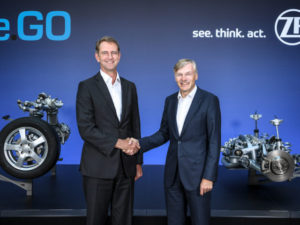 ZF's CEO Wolf-Henning Scheider and Dr Günther Schuh, founder and CEO of e.GO Mobile AG